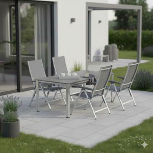 Kettler Cirrus Gartenmöbel-Set M verstellbar (4 Plätze) Tisch 160x90cm