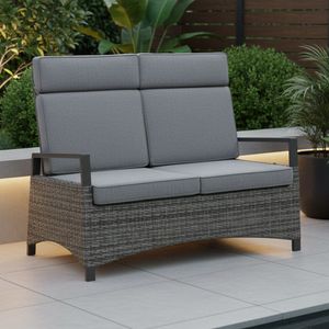 LC Garden Vivera Diningsofa verstellbar Geflecht mit Sitz- und Rückenkissen