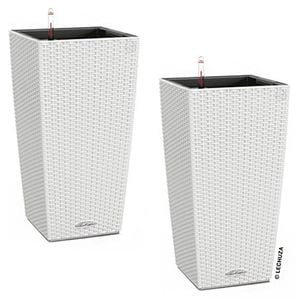 Lechuza Cubico Pflanztopfset 2-teilig 30x30x56cm Kunststoffgeflecht