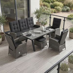 LC Garden Barcelona Gartenmöbel-Set L verstellbar (7 Plätze) Tisch 200x100cm
