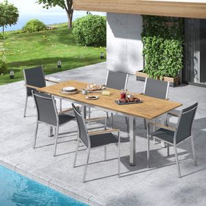 Stern Cardiff Gartenmöbel-Set L (6 Plätze) mit OUTLIV. Tisch 180/240x90cm