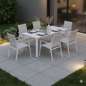Sungörl Palermo Gartenmöbel-Set L (6 Plätze) Tisch 180x190cm