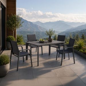 OUTLIV. Julia Gartenmöbel-Set M (4 Plätze) mit Kettler Cubic Tisch 160x95cm