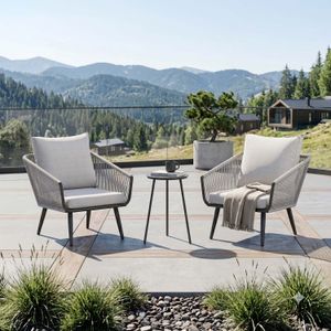 OUTLIV. Alex Loungeset inkl. Beistelltisch Aluminium/Rope/Olefin