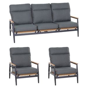 Siena Garden Roma Loungeset 3-tlg. Aluminium/Geflecht