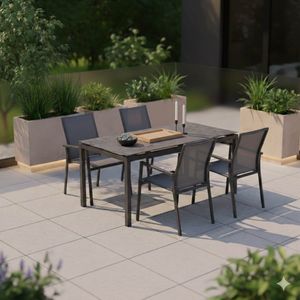 Zebra Fly Gartenmöbel-Set M (4 Plätze) mit OUTLIV. Tisch 160x90cm