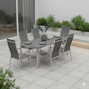 Stern Cardiff Gartenmöbel-Set L (6 Plätze) mit OUTLIV. Tisch 220x100cm