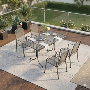 MWH Savoy Basic Gartenmöbel-Set M (4 Plätze) Tisch 145x90cm