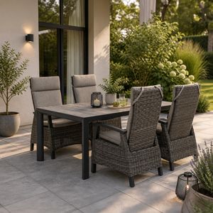 Siena Garden Corido Gartenmöbel-Set M verstellbar (4 Plätze) Tisch 182x100cm