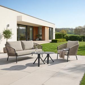 Stern Cliff Loungeset inkl. Beistelltische Aluminium/Rope/Polyacryl