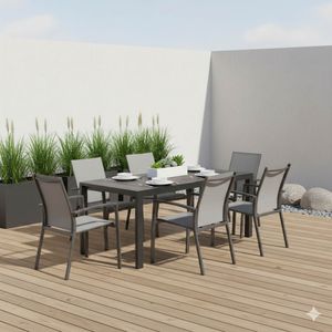 Siena Garden Velia Gartenmöbel-Set L (6 Plätze) Tisch 140x90cm