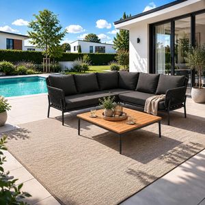 Interliving 7005 Ecklounge inkl. Loungetisch Aluminium/Rope/Olefin