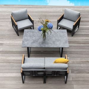 Kettler Ocean Skid Dininglounge Aluminium/Sunbrella