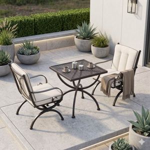 MBM Romeo Loungeset inkl. Loungetisch Schmiedeeisen/Baumwolle