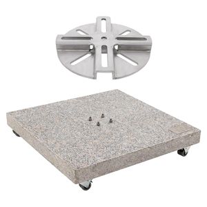 OUTLIV. Schirmständer Rollbar inkl. Doppler Adapterplatte Granit 140kg - von LK85-170 auf LK58-170