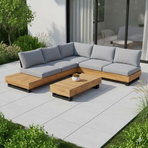 OUTLIV. Madrid Ecklounge inkl. Loungetisch Teak recycelt/Olefin