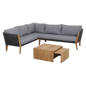 Siena Garden Parma Ecklounge inkl. Loungetische Teak/Rope/Kunstfaser
