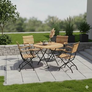Zebra Florence Gartenmöbel-Set M (4 Plätze) Tisch Ø115cm