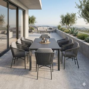 OUTLIV. Ohio Gartenmöbel-Set XL (8 Plätze) Tisch 220x100cm