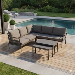Siena Garden Aurelio Ecklounge inkl. Loungetisch Aluminium/Polypropylen