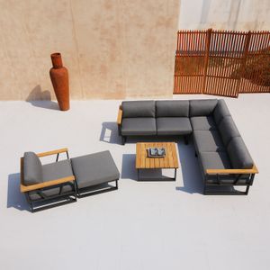 Zebra Belvedere Ecklounge inkl. Loungetisch Edelstahl/Tuvatextil