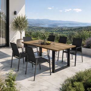 Solpuri Breeze Gartenmöbel-Set L (6 Plätze) mit OUTLIV. Tisch 200x100cm