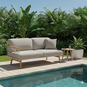 Zebra Solena Gartenloungesofa Edelstahl/Teak/Sunproof