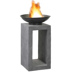 OUTLIV. Feuerschale auf Säule Clayfibre