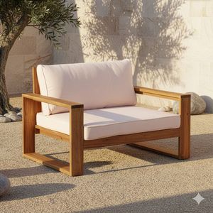 OUTLIV. Santa Cruz Loungesessel Akazie/Polyester