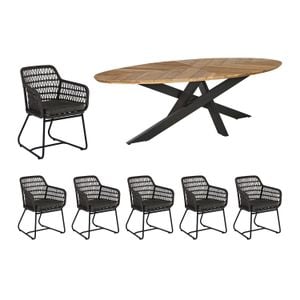 OUTLIV. Verona Gartenmöbel-Set 7-tlg. Tisch 220x100cm