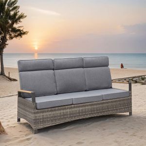 LC Garden Keramo Diningsofa verstellbar Aluminium/Geflecht