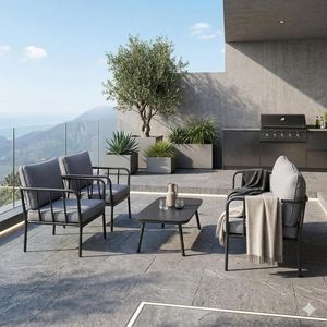 Siena Garden Casita Loungeset inkl. Loungetisch Aluminium/Polyester
