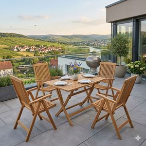 OUTLIV. Ontario Gartenmöbel-Set M (4 Plätze) Tisch 120x70cm