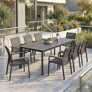 OUTLIV. Florenz Gartenmöbel-Set XL (8 Plätze) Tisch 220x100cm