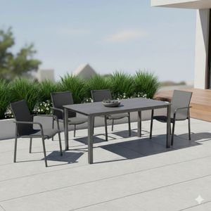 OUTLIV. Julia Gartenmöbel-Set M (4 Plätze) mit Kettler Cubic Tisch 160x90cm