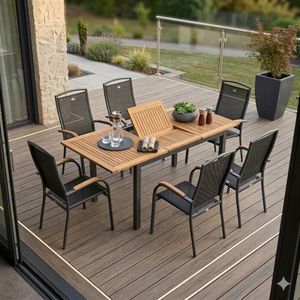 Hartman Raffaelo Gartenmöbel-Set L (6 Plätze) Tisch 150/210x90cm