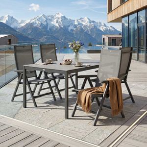 Kettler Basic Plus Gartenmöbel-Set mit OUTLIV. Tisch Aluminium/Dekton