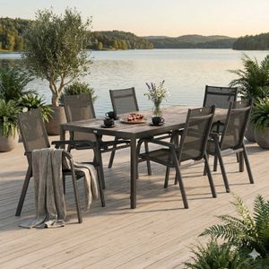 Kettler Basic Plus Gartenmöbel-Set mit OUTLIV. Tisch Aluminium/Dekton