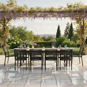 Siena Garden Bologna Gartenmöbel-Set XXL (10 Plätze) mit OUTLIV. Tisch 200/320x100,5cm