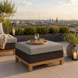 Stern Fontana Hocker Teakholz/Geflecht