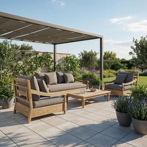 OUTLIV. Portofino Loungeset inkl. Loungetisch Teak recycelt/Sunproof