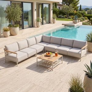 Stern Francis Ecklounge inkl. Loungetisch Aluminium/Gurtbespannung/Polyacryl