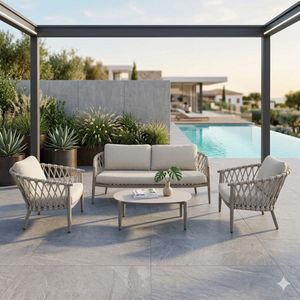 OUTLIV. Cleveland Loungeset inkl. Loungetisch Aluminium/Rope/Olefin
