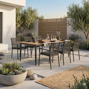 Acamp New Jersey Gartenmöbel-Set L (6 Plätze) Tisch 220x100cm