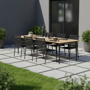 Zebra Spider Gartenmöbel-Set L (6 Plätze) Tisch 210x90cm