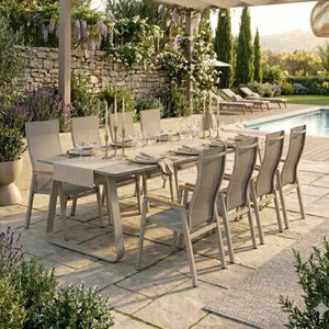 Siena Garden Bologna Gartenmöbel-Set XL (8 Plätze) mit OUTLIV. Tisch 280x100cm
