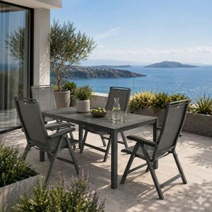 Kettler Forma II Gartenmöbel-Set M verstellbar (4 Plätze) mit OUTLIV. Tisch 160x90cm