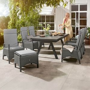 LC Garden Vivera-Stone Gartenmöbel-Set L verstellbar (6 Plätze) Tisch 200/260x100cm