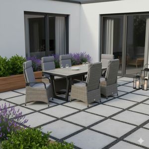 LC Garden Komido Gartenmöbel-Set L 6 (Plätze) Tisch 220/260x100cm