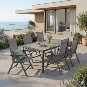 Kettler Basic Plus Gartenmöbel-Set mit OUTLIV. Tisch Aluminium/Keramik
